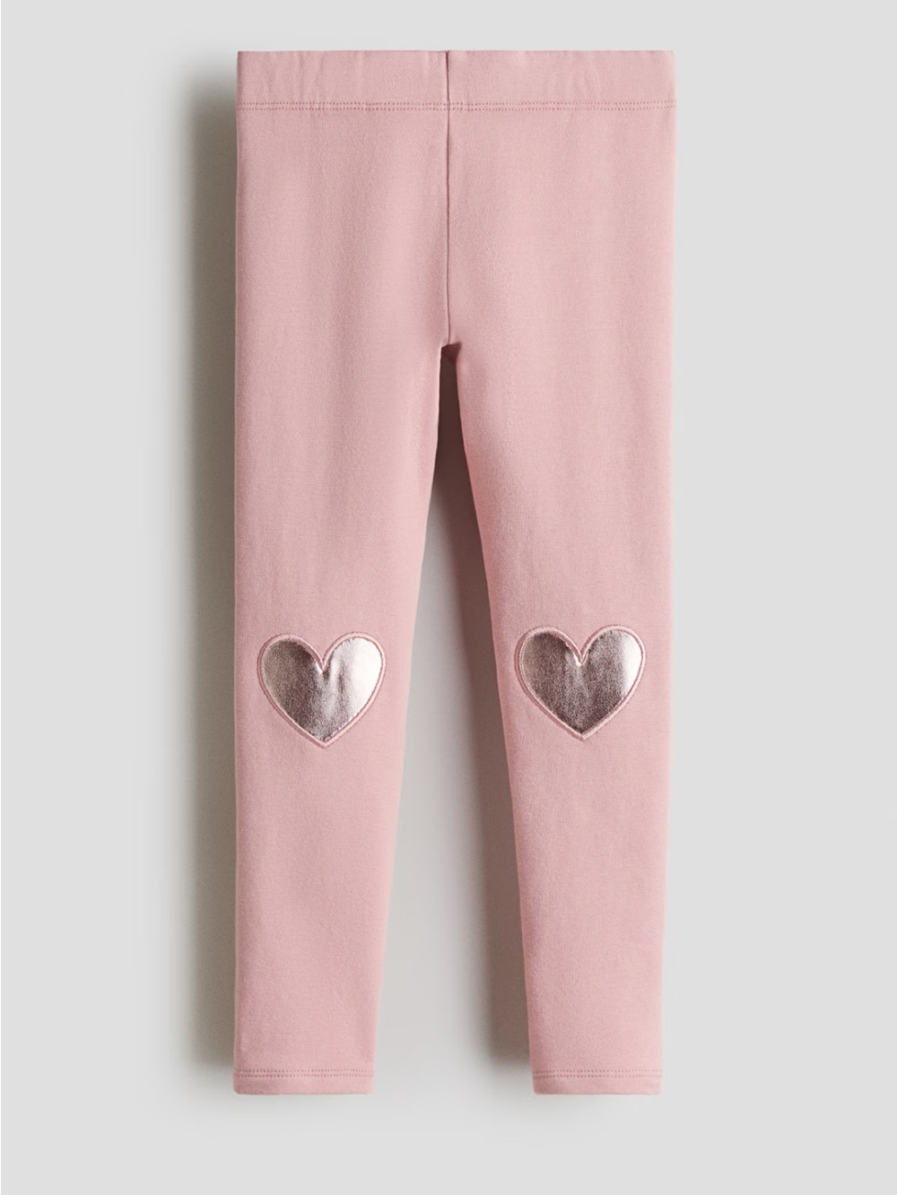 H&M pink metallic heart leggings